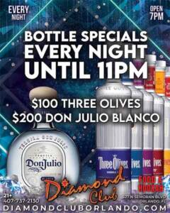 diamond club nightly bottle specials