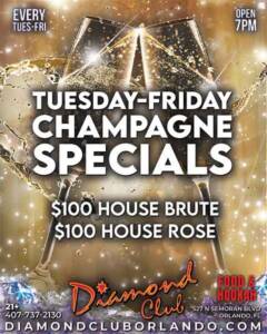 diamond club orlando champagne specials rose specials