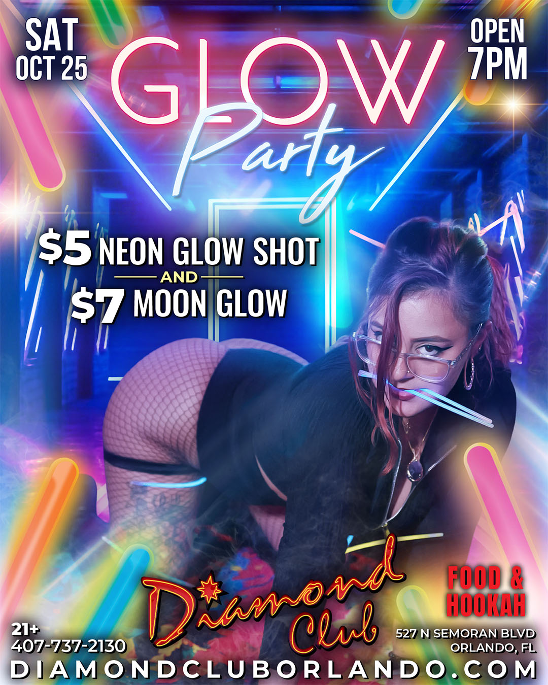 neon glow party diamond club orlando