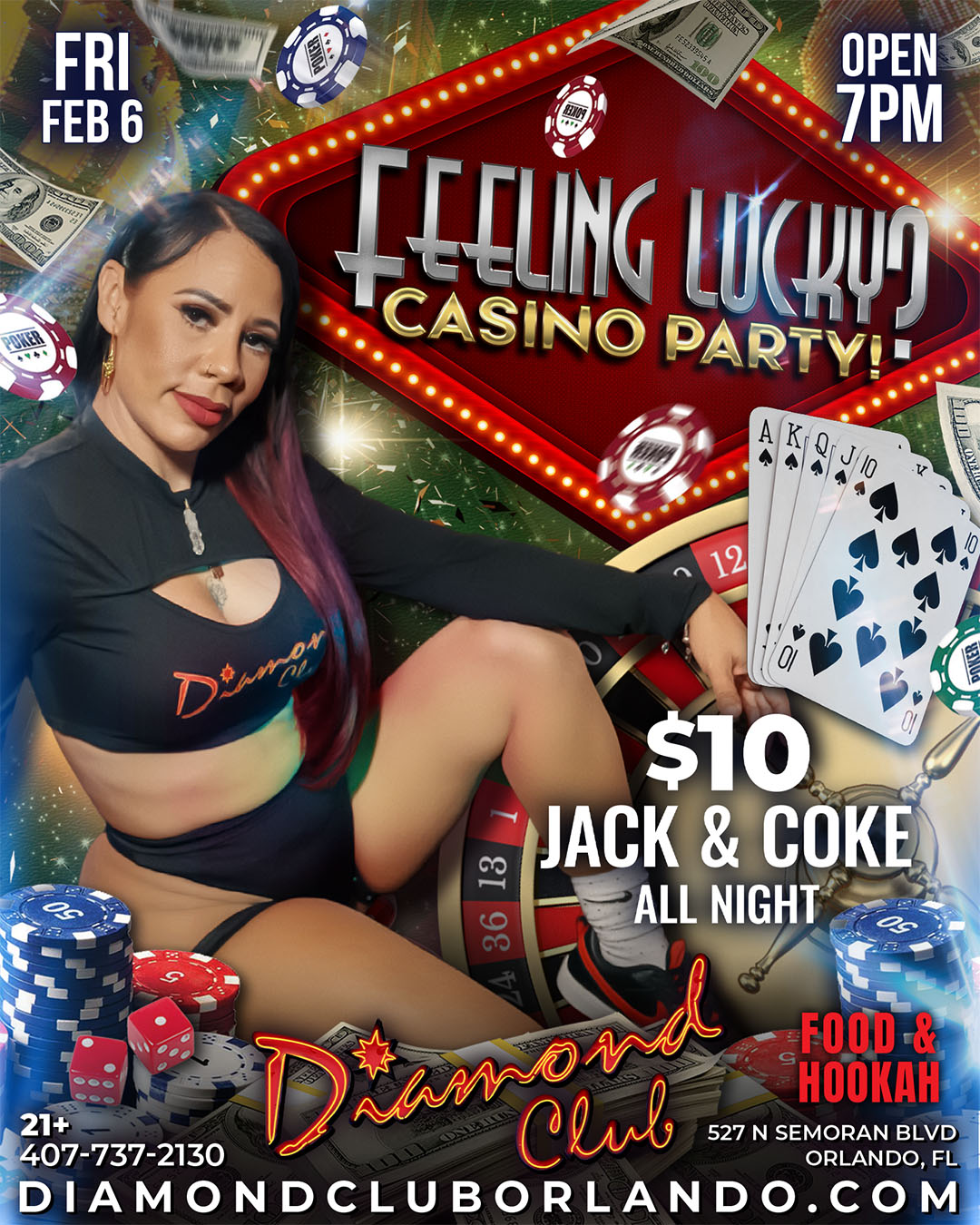 feeling lucky casino party at Diamond club
