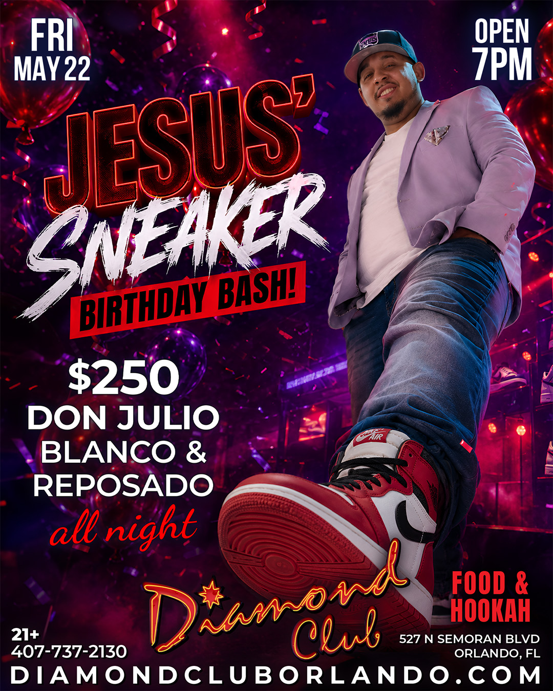 jesus sneaker party at diamond club