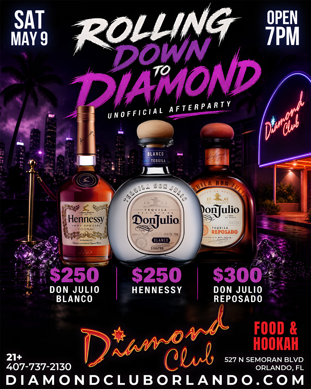 rolling down to diamond orlando festival afterparty