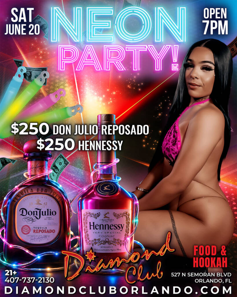 neon party at diamond club orlando
