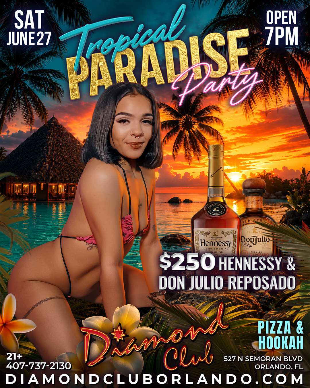 tropical paradise party at diamond club orlando