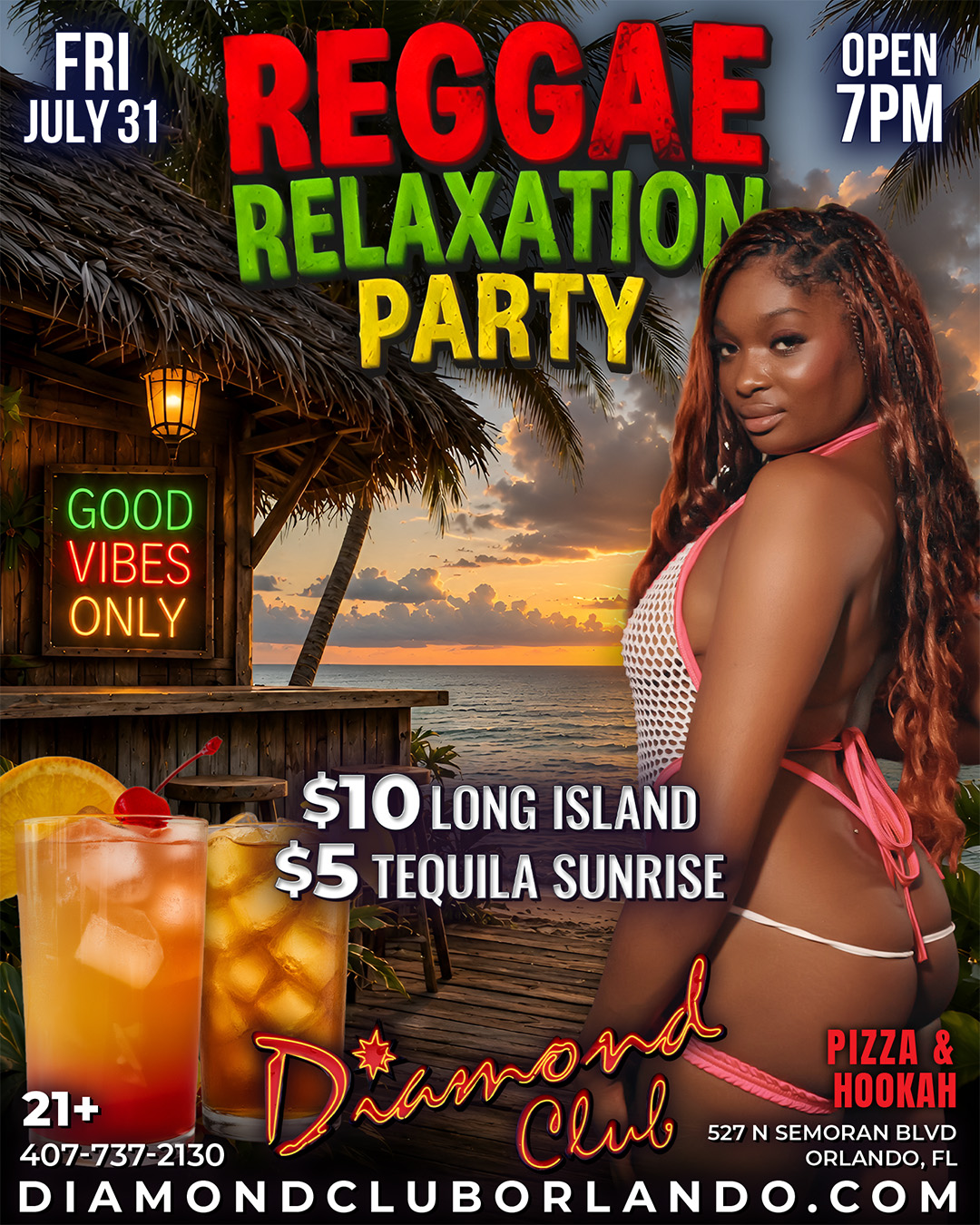 reggae relaxation party at diamond club orlando