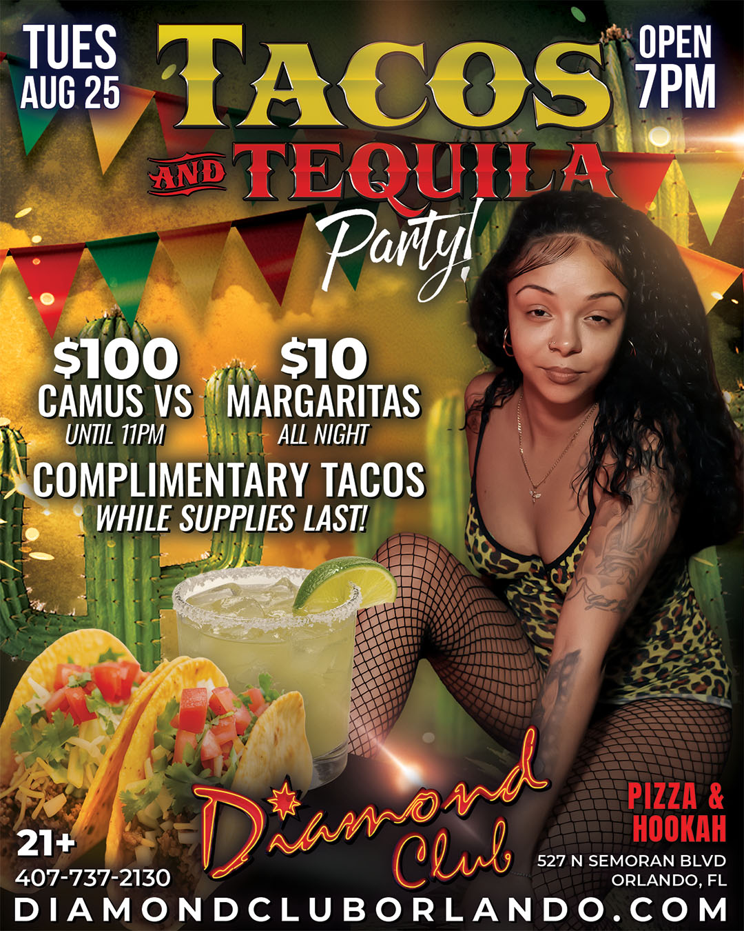 Tacos and tequila party at diamond club